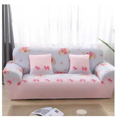 Loveseat Covers Stretch Minimalist LUMIERA Pink blue-Single and two pillows