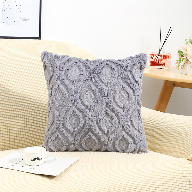Throw Pillowcase Quilted Faux Fur MOUSSEAU Light Grey-45*45cm