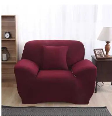 Loveseat Covers Stretch Minimalist LUMIERA Red wine-Single and two pillows