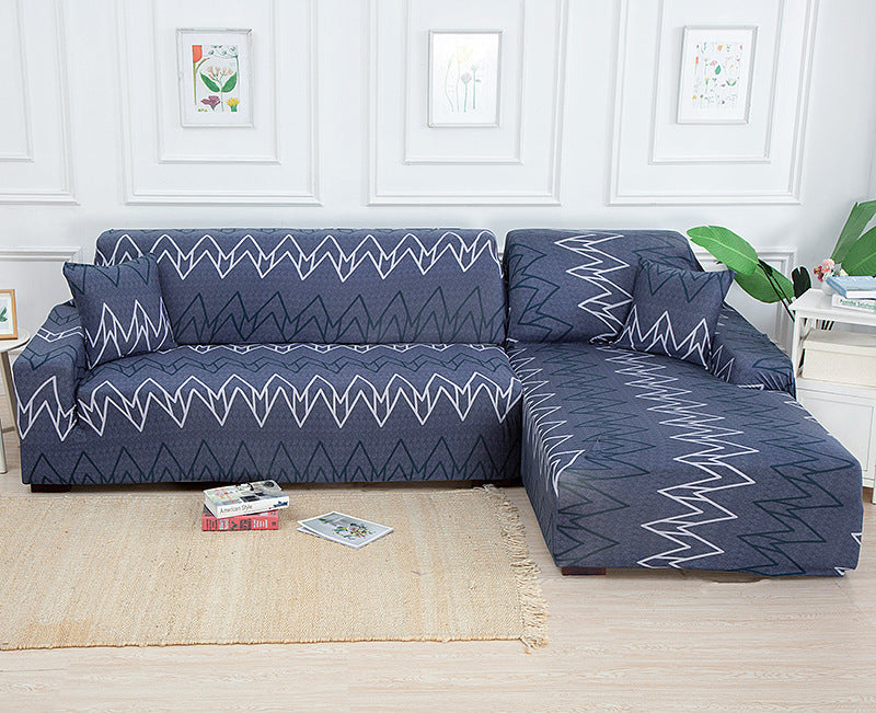 Corner Sofa Cover Minimalist Polyester MIRELLE Dark Blue Feelings-235x300cm
