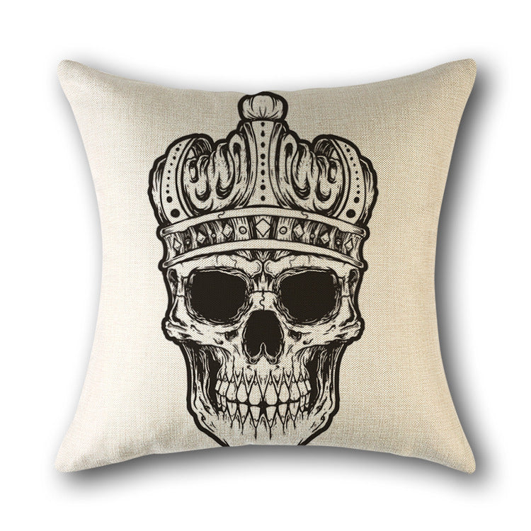 Decor Pillow Cover Linen Skullprint NOIRÉA 8 style-45x45cm