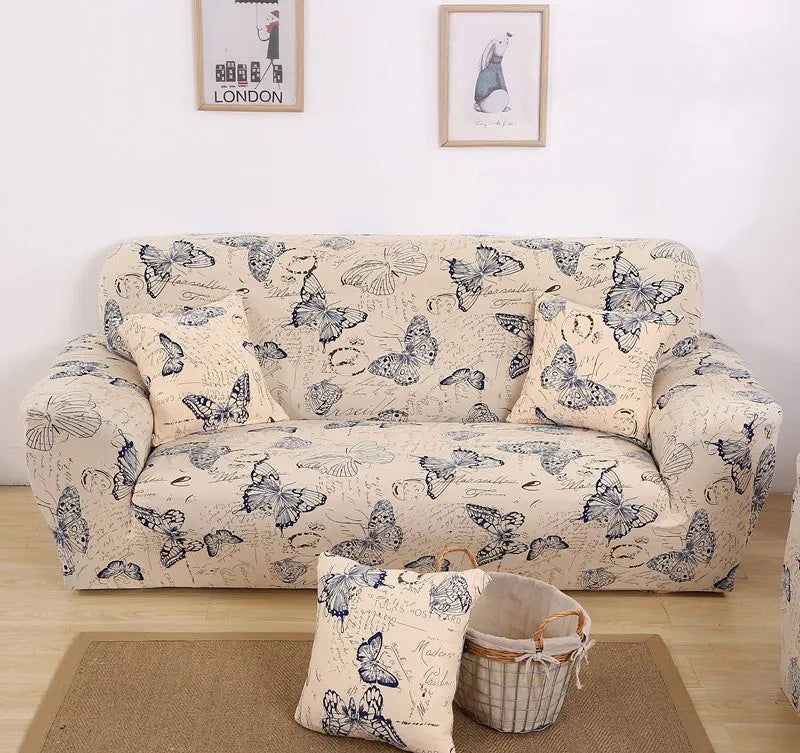 Loveseat Cover Stretchable Printed LUMIÈRE 10 style-Four people