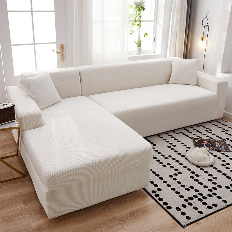 Corner Sofa Cover Stretch Minimalist LUMIÈRE Jade White-XL Code