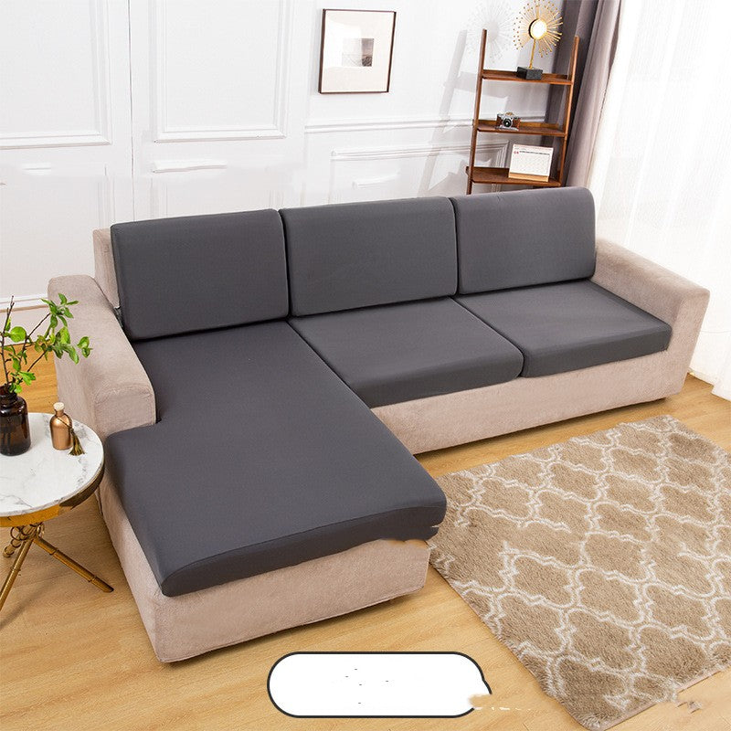 Sectional Sofa Seat Cover Stretch Solide CELINE Gray-Plus sized Double Seat