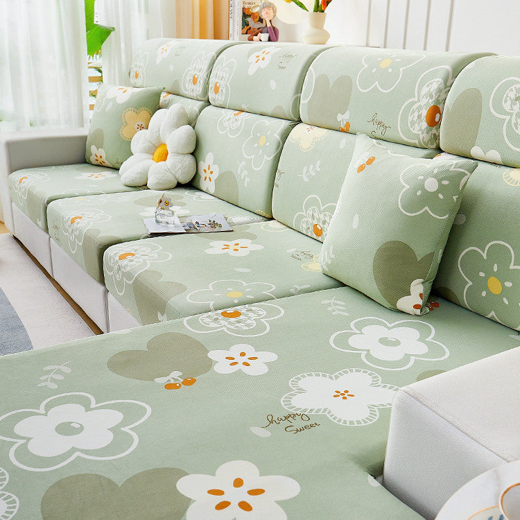 Sectional Sofa Seat Cover Cooling Non-Slip ELOISE Flower Brocade-Extra Backrest M