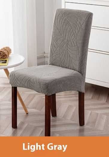 Dining Chair Cover Waterproof Jacquard NIVAUX Light Gray-55 X 45 X 15