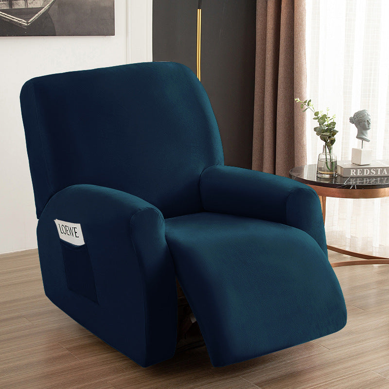 Recliner Chair Cover Velvet Stretchable RENÉE Dark Blue-Chivas Regal single seat