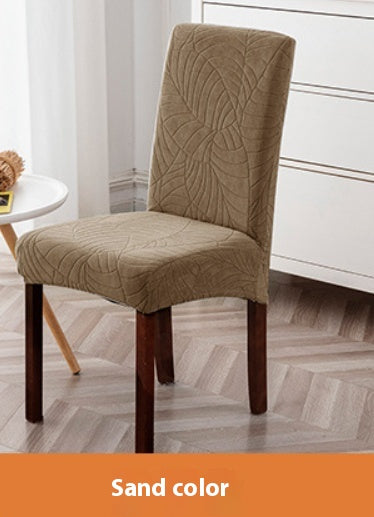 Dining Chair Cover Waterproof Jacquard NIVAUX Sand Color-55 X 45 X 15