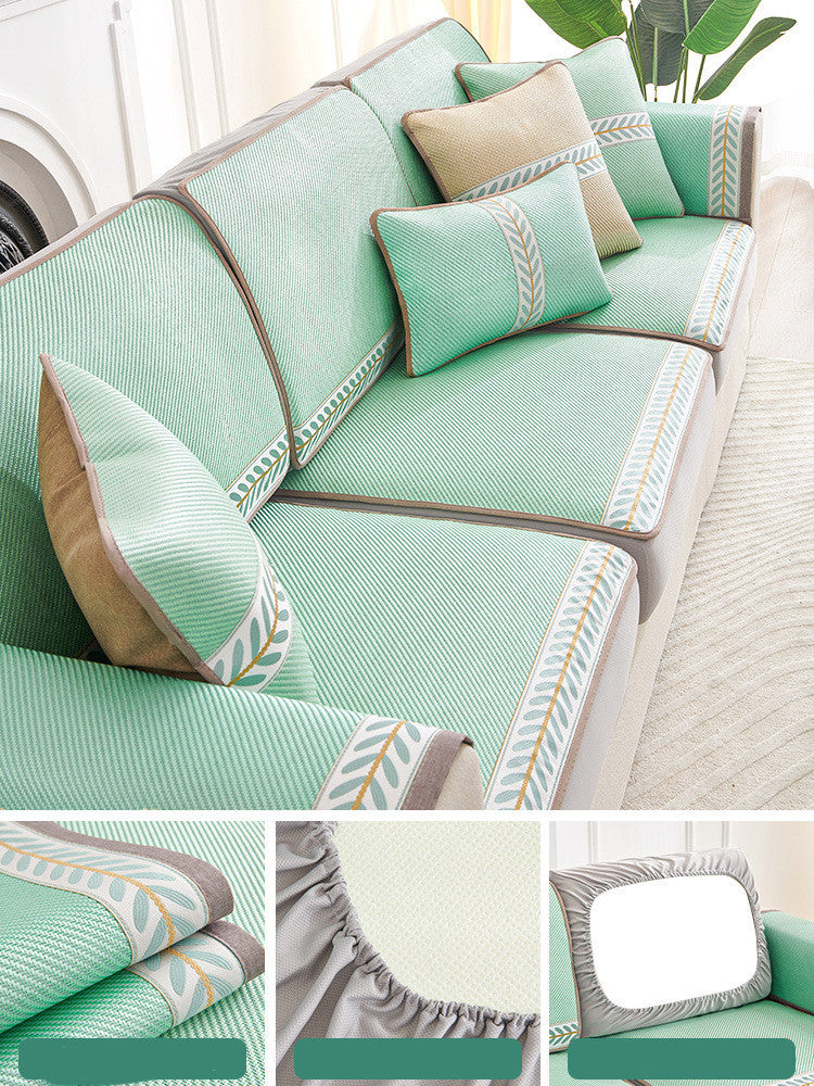 Sectional Sofa Seat Cover Non-Slip ELANIE Light Green-85x85cm