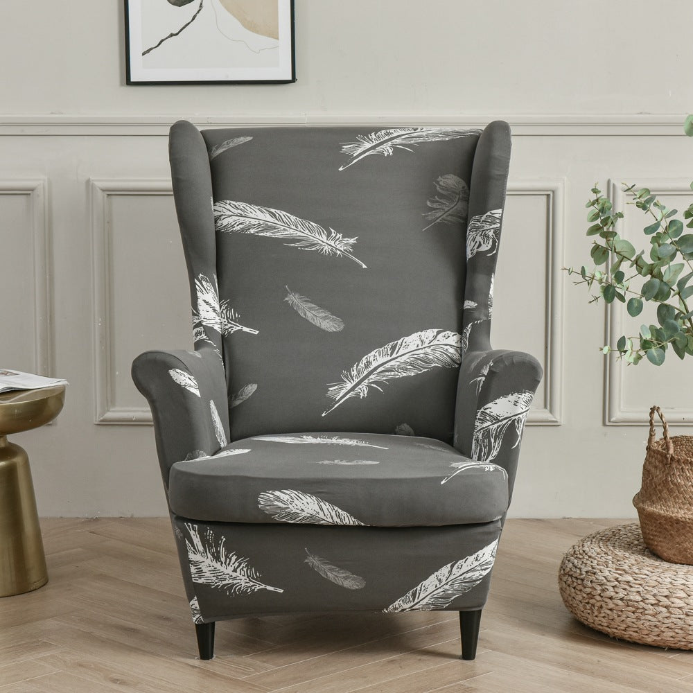 Wingback Slipcover Stretch Polyester CELINE Grey feather