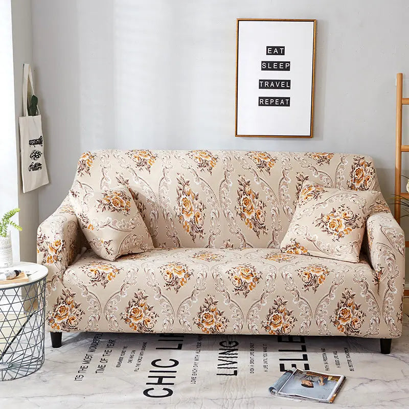 Loveseat Cover Stretchable Printed LUMIÈRE 5 style-Three people
