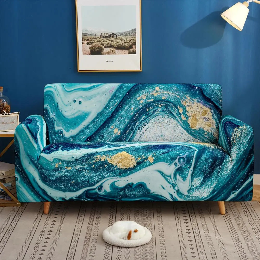 Loveseat Cover Stretch Non-Slip Fleuris A-145x185cm
