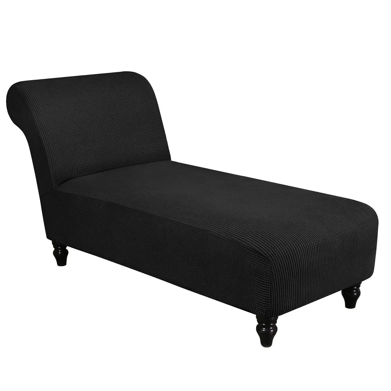 Deck Chair Cover Stretch Fit LUMIÈRE Black-No Armrest