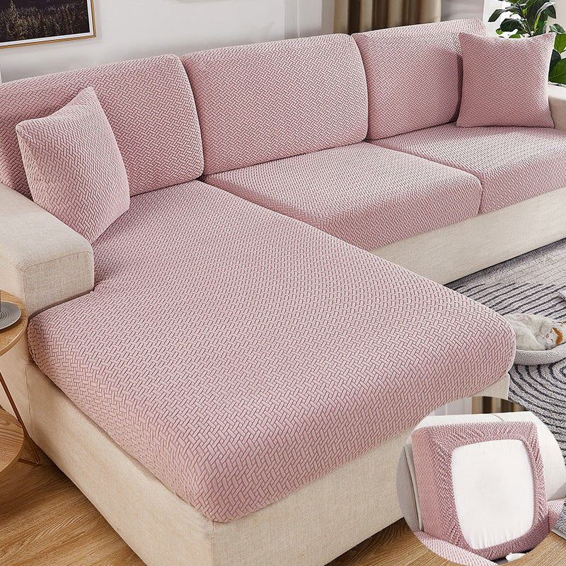 Sectional Sofa Seat Cover Stretch Fit MARCELA Pink-No12