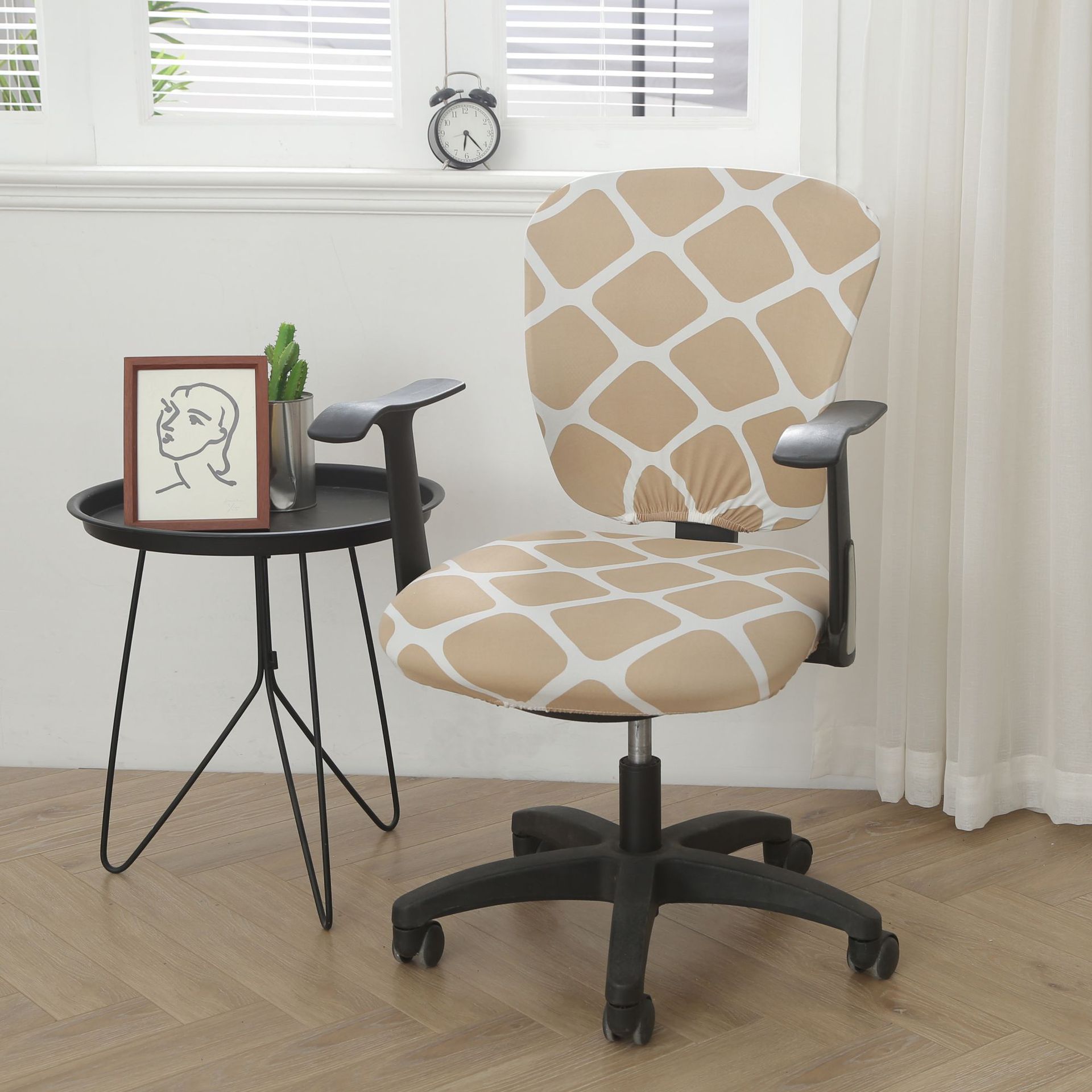 Task Chair Cover Stretchable Milk Silk ELODIE Yunqing-Split Universal