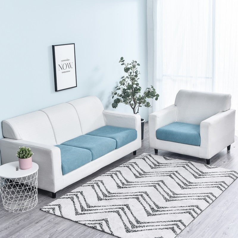 Sectional Sofa Seat Cover Velvet Cozy Élodie Blue-Three3
