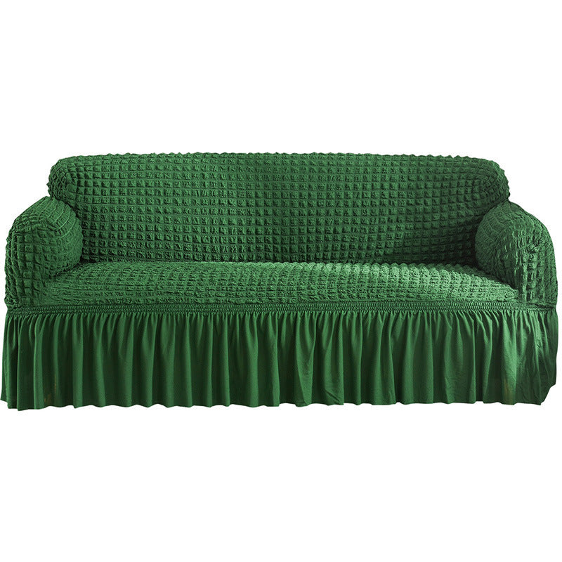 Loveseat Cover Seersucker Pet-Friendly CELINEA Dark Green-S