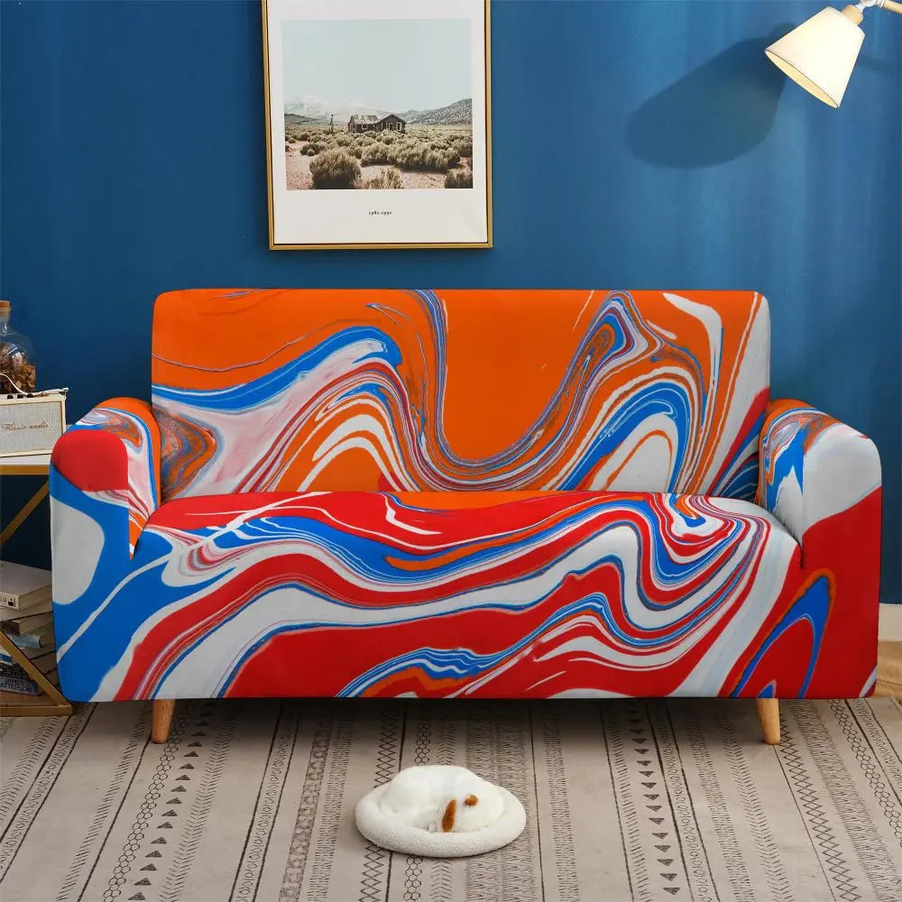 Loveseat Cover Stretch Non-Slip Fleuris I-190x230cm