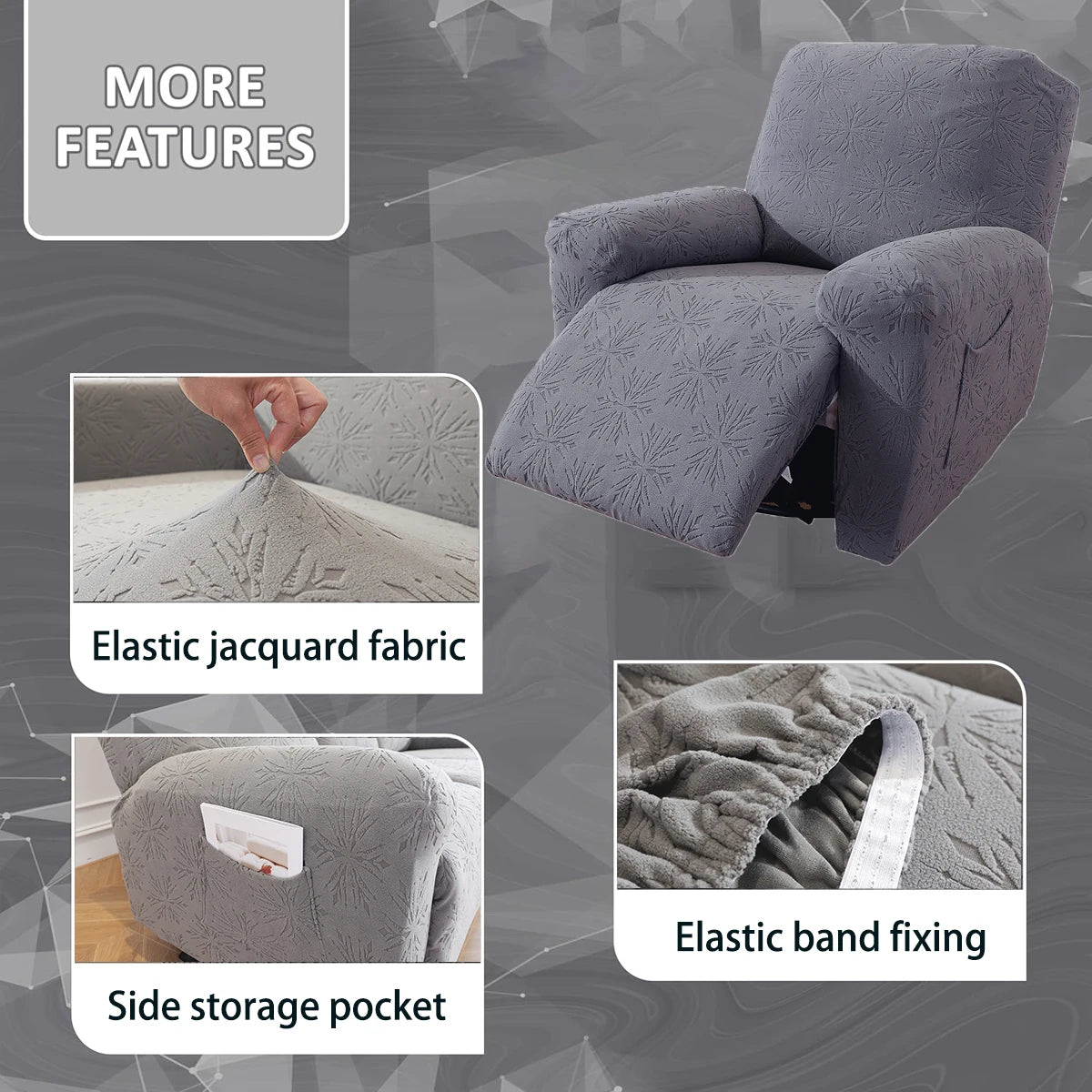 Recliner Chair Cover Stretch Solid RELMORA