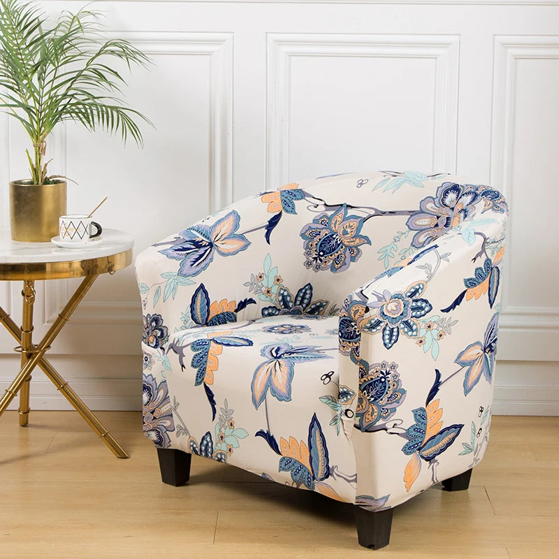 Club Chair Cover Floral Printed SOLENIQ