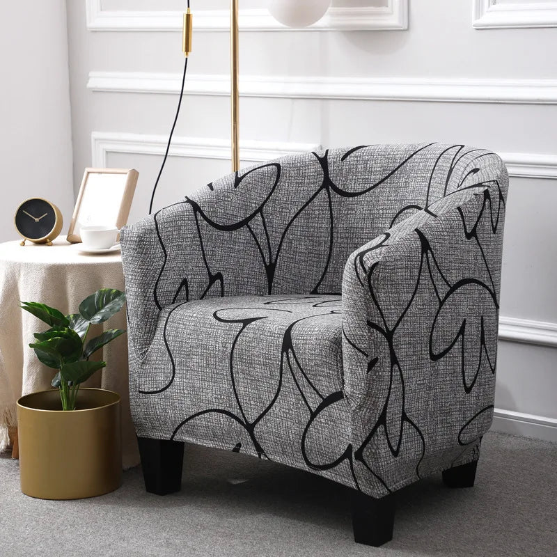 Club Chair Cover Floral Printed SOLENIQ