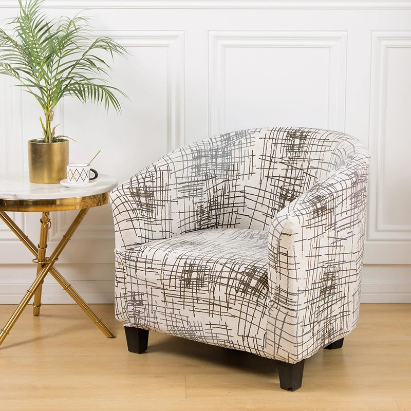 Club Chair Cover Floral Printed SOLENIQ