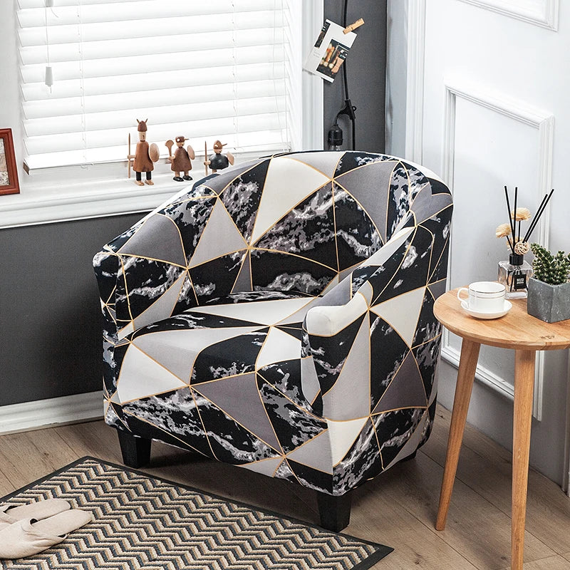 Club Chair Cover Floral Printed SOLENIQ
