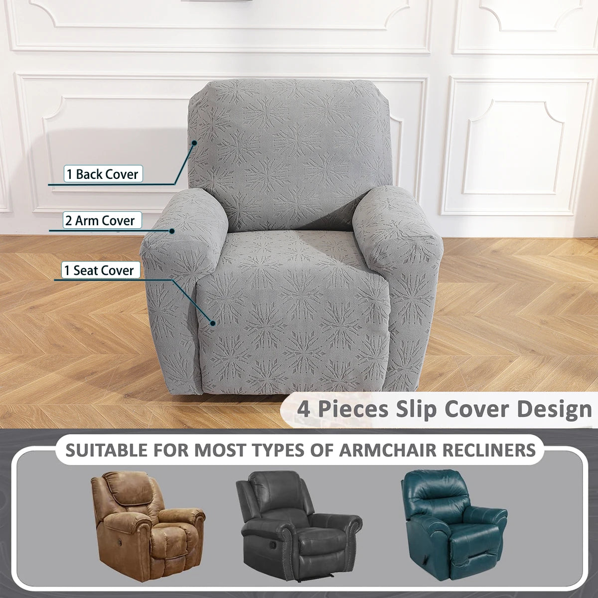 Recliner Chair Cover Stretch Solid RELMORA