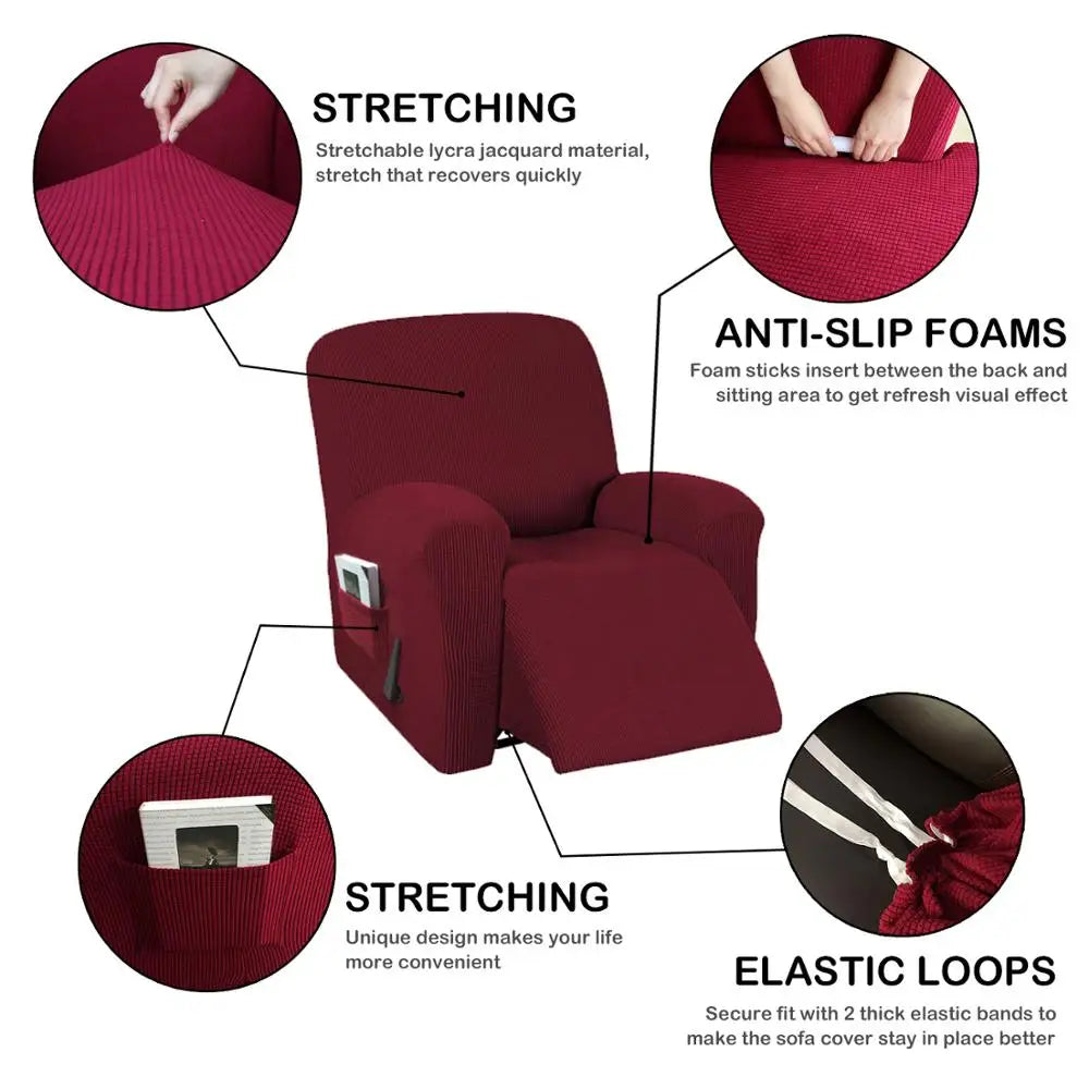 Recliner Chair Cover Suede Elastic NORELIA