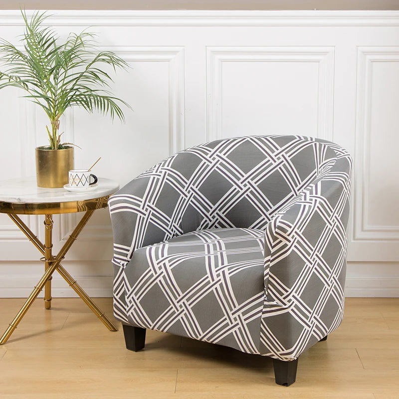 Club Chair Cover Floral Printed SOLENIQ
