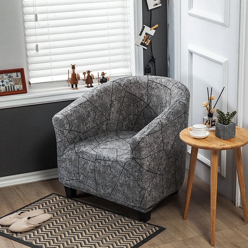 Club Chair Cover Floral Printed SOLENIQ