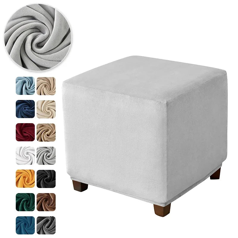 Ottoman Cover Velvet Stool Cover VELORIN