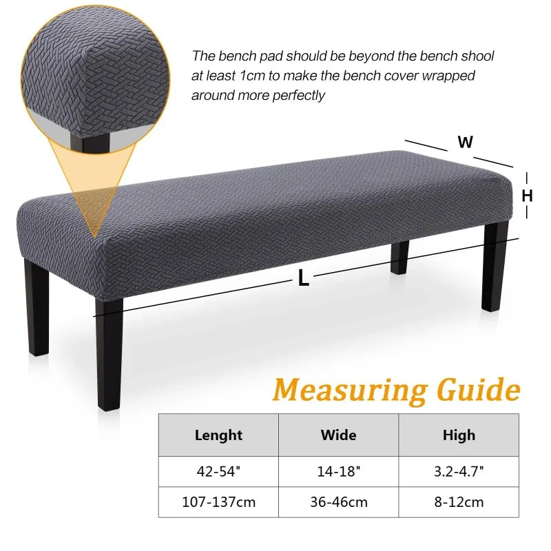 Bench Cover Stretch Jacquard Black JAVRIN