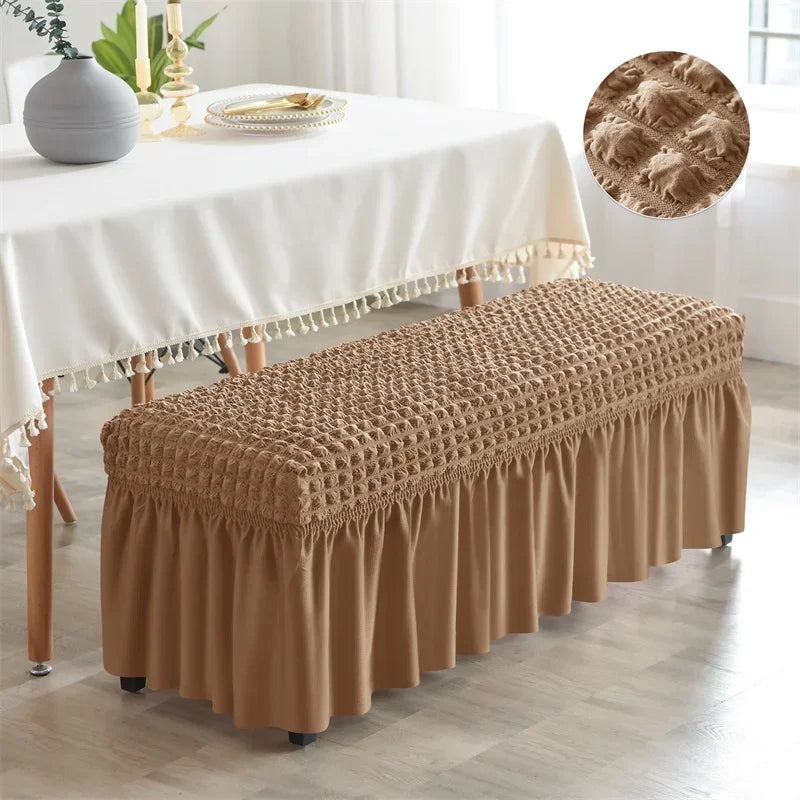 Bench Cover Seersucker Stretch with Skirt VELINOR