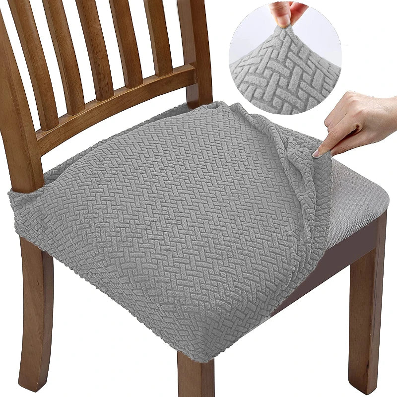 Chair Seat Cushion Covers Stretch Jacquard SOLVIRA