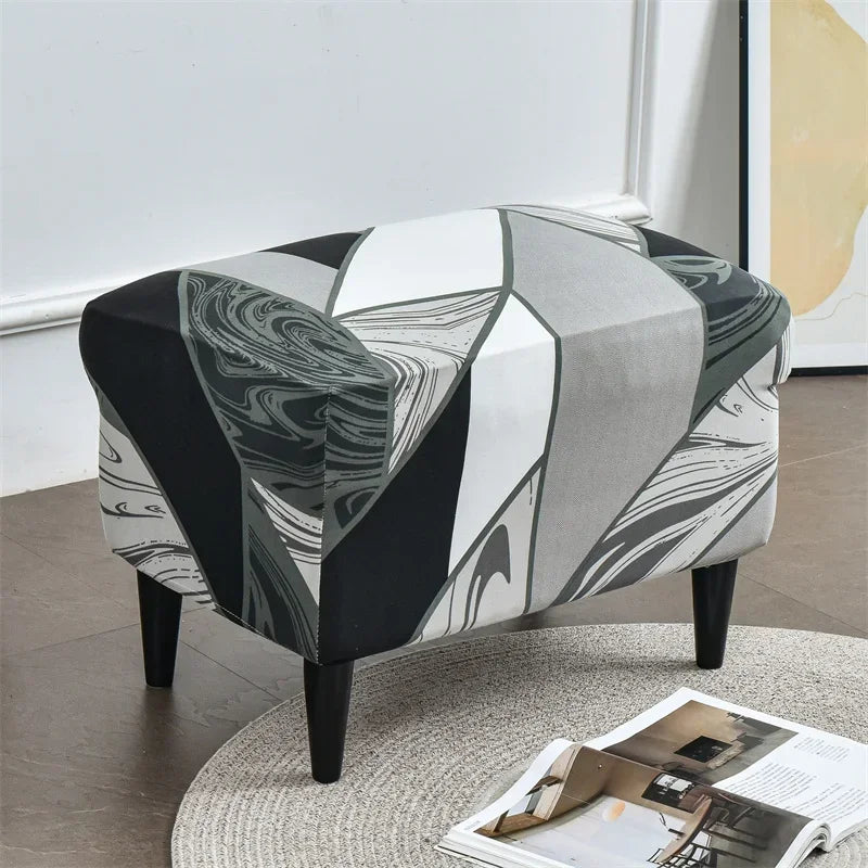 Wing Chair Cover Floral Spandex VALERIN
