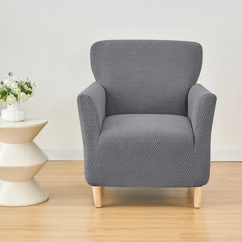 Club Chair Slipcover Jacquard Stretch VELORIN