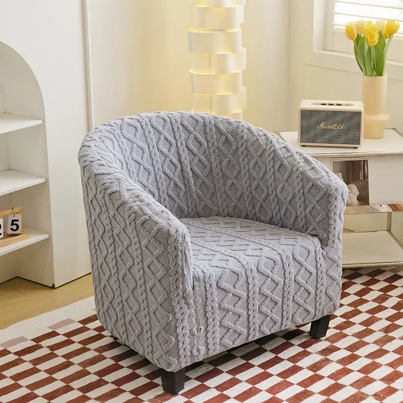 Club Chair Cover Jacquard Velvet SOLENAR