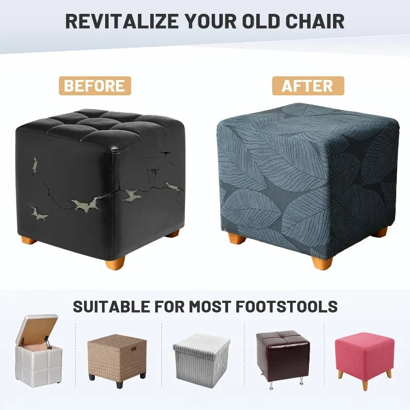 Ottoman Stool Cover Jacquard CALDIVO