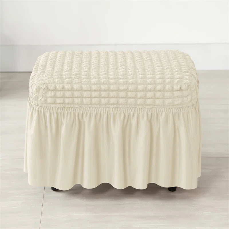 Footstool Cover Bubble Grid Stretch VELINAR
