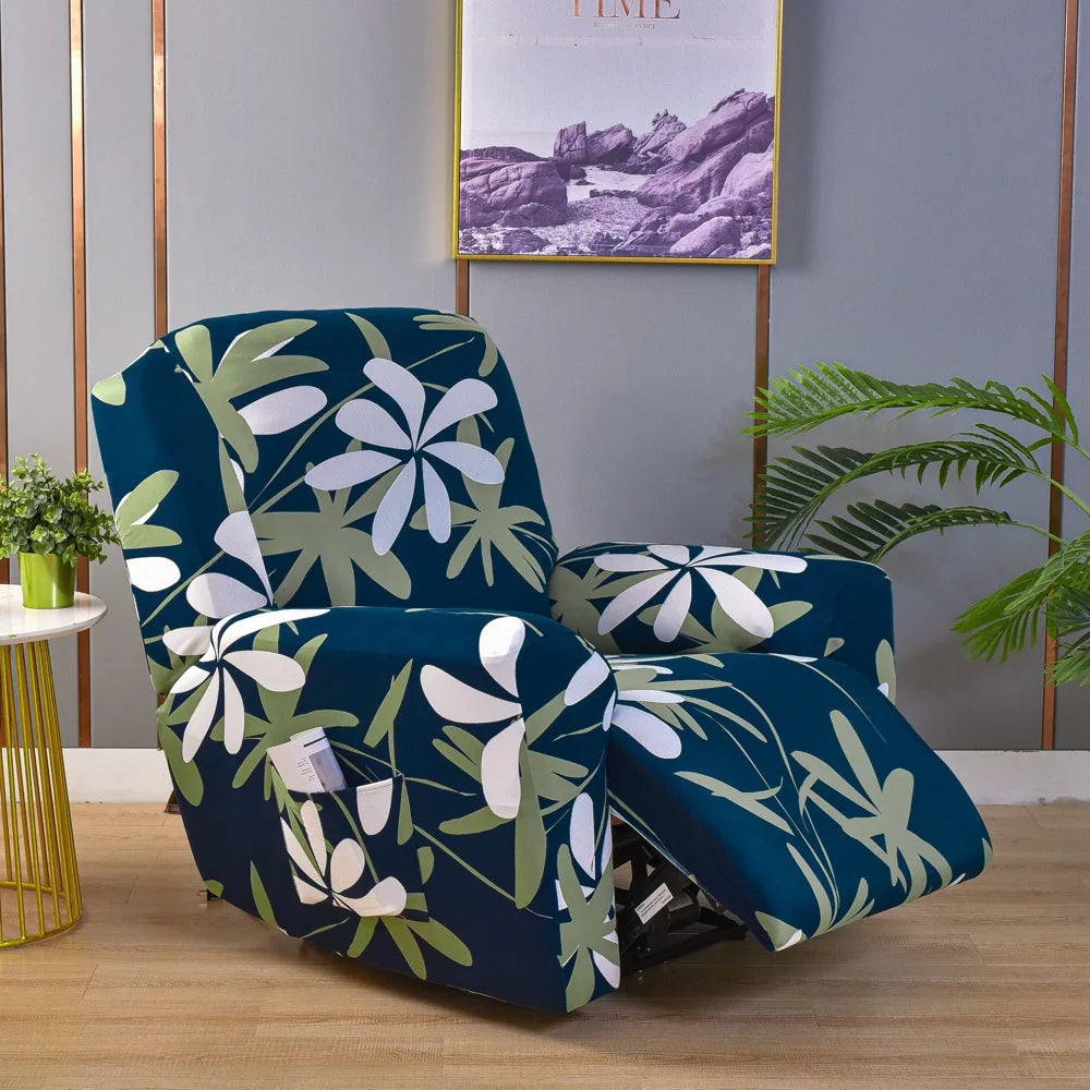 Recliner Slipcover Floral Pocket Set RELMIVA