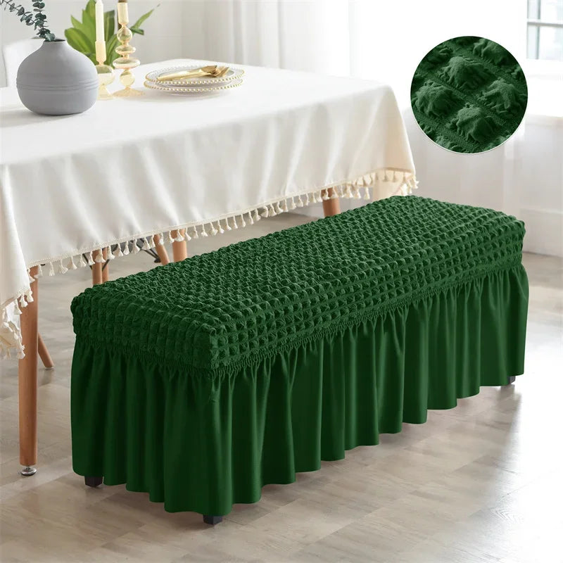 Bench Cover Seersucker Stretch with Skirt VELINOR