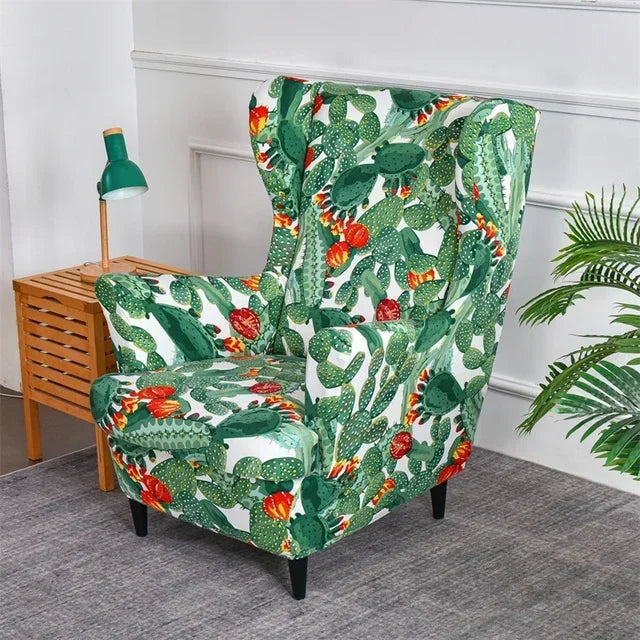 Wingback Chair Cover Set Floral VELARIO