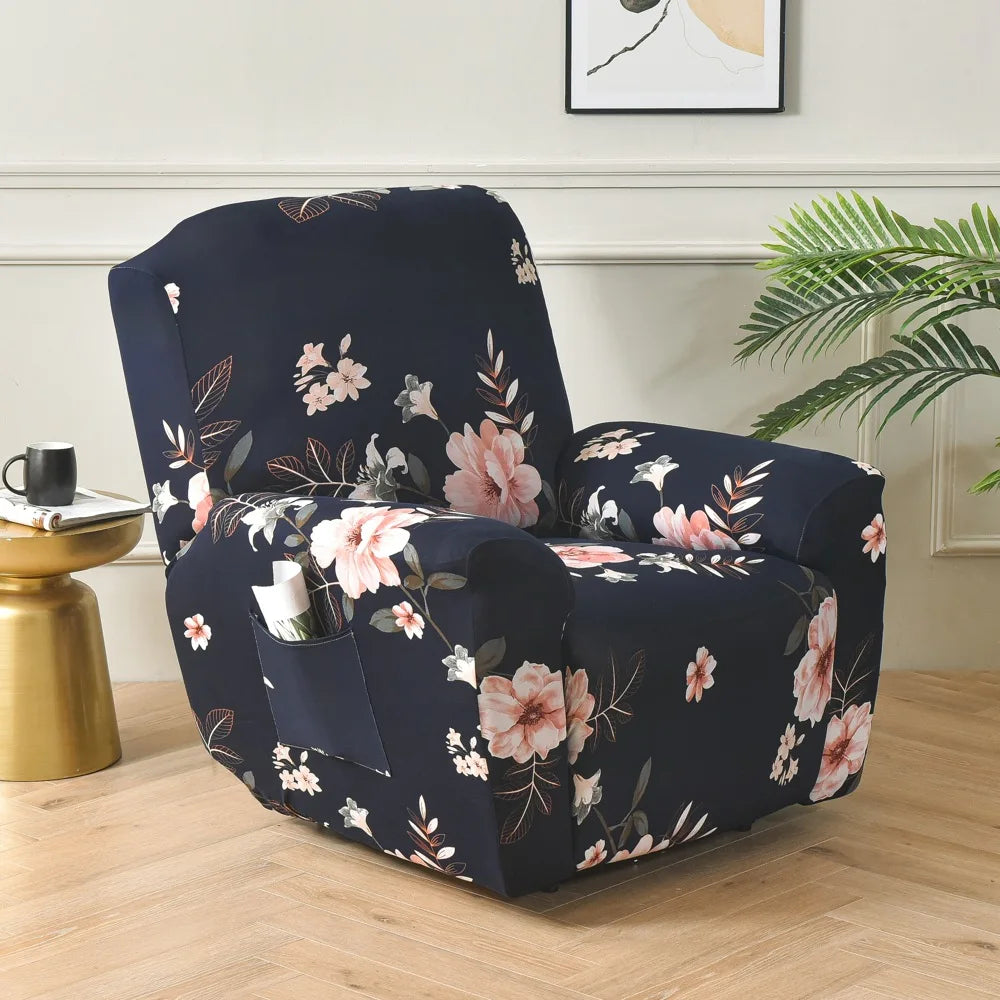 Recliner Slipcover Floral Pocket Set RELMIVA