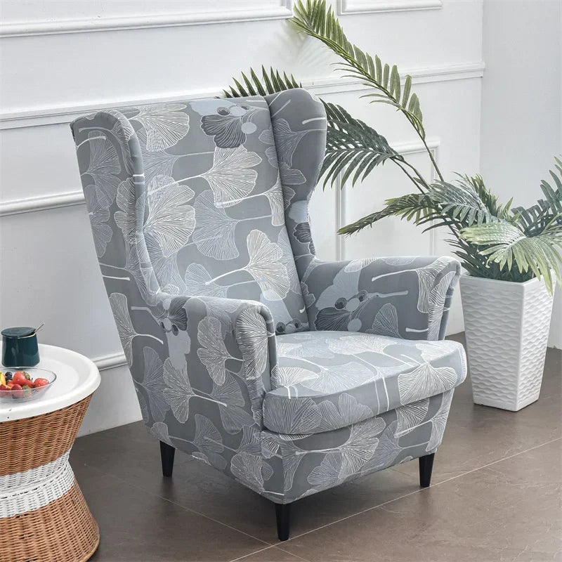 Wingback Chair Cover Floral Printed VALORIS