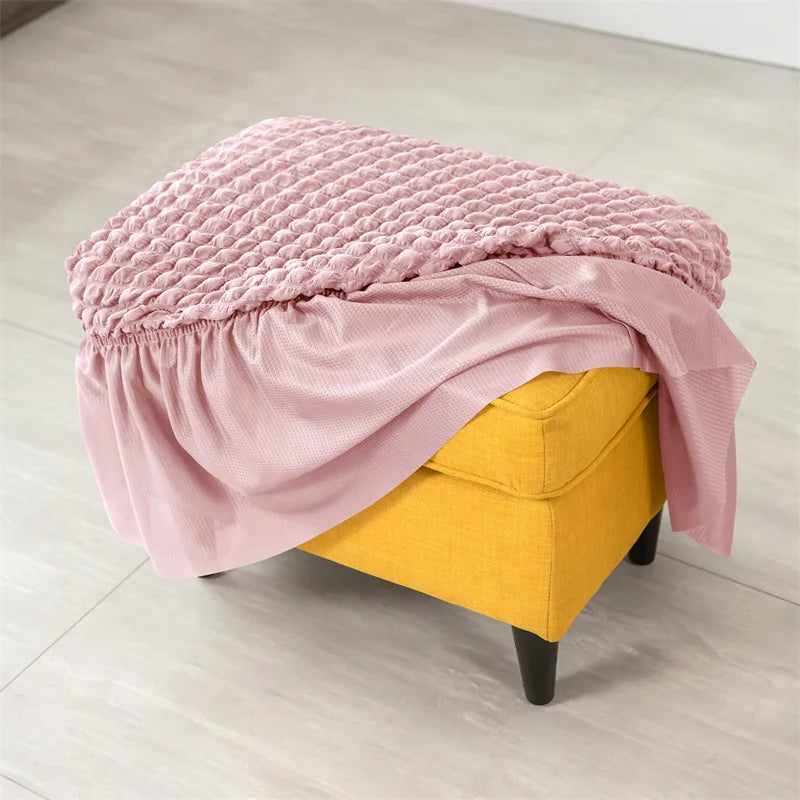 Footstool Cover Bubble Grid Stretch VELINAR