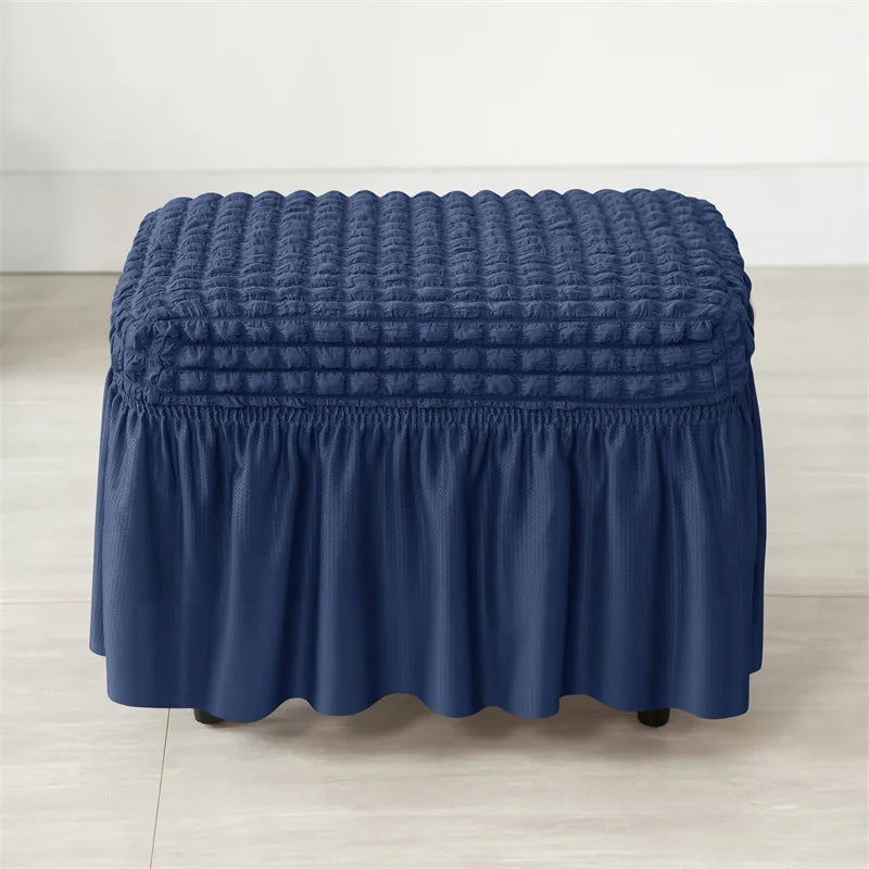 Footstool Cover Bubble Grid Stretch VELINAR