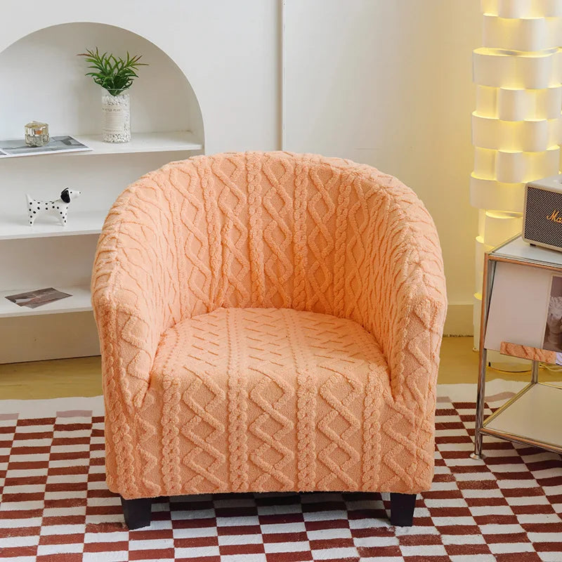Club Chair Cover Jacquard Velvet SOLENAR