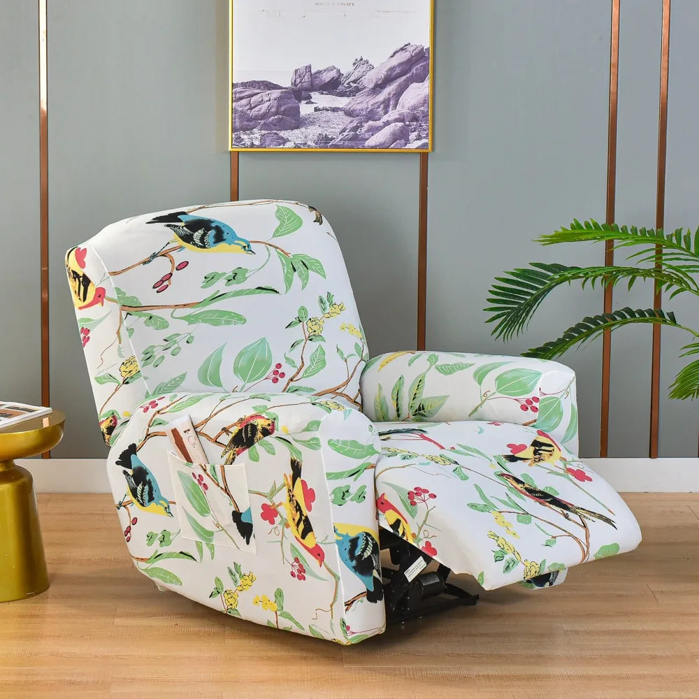 Recliner Slipcover Floral Pocket Set RELMIVA