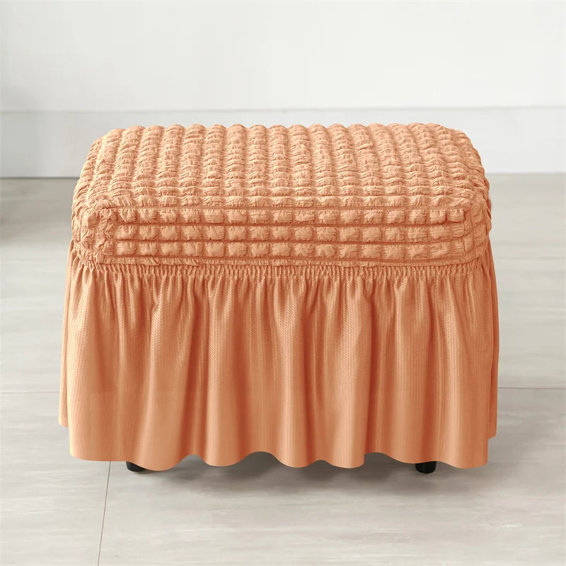Footstool Cover Bubble Grid Stretch VELINAR